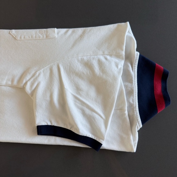 Gucci White Cotton Piquet Polo with Web Collar - Picture 5 of 6